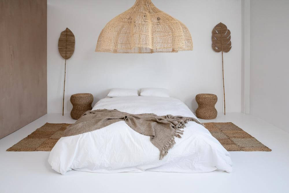 Bovenaanzicht van rotan hanglamp the whipped 110 cm