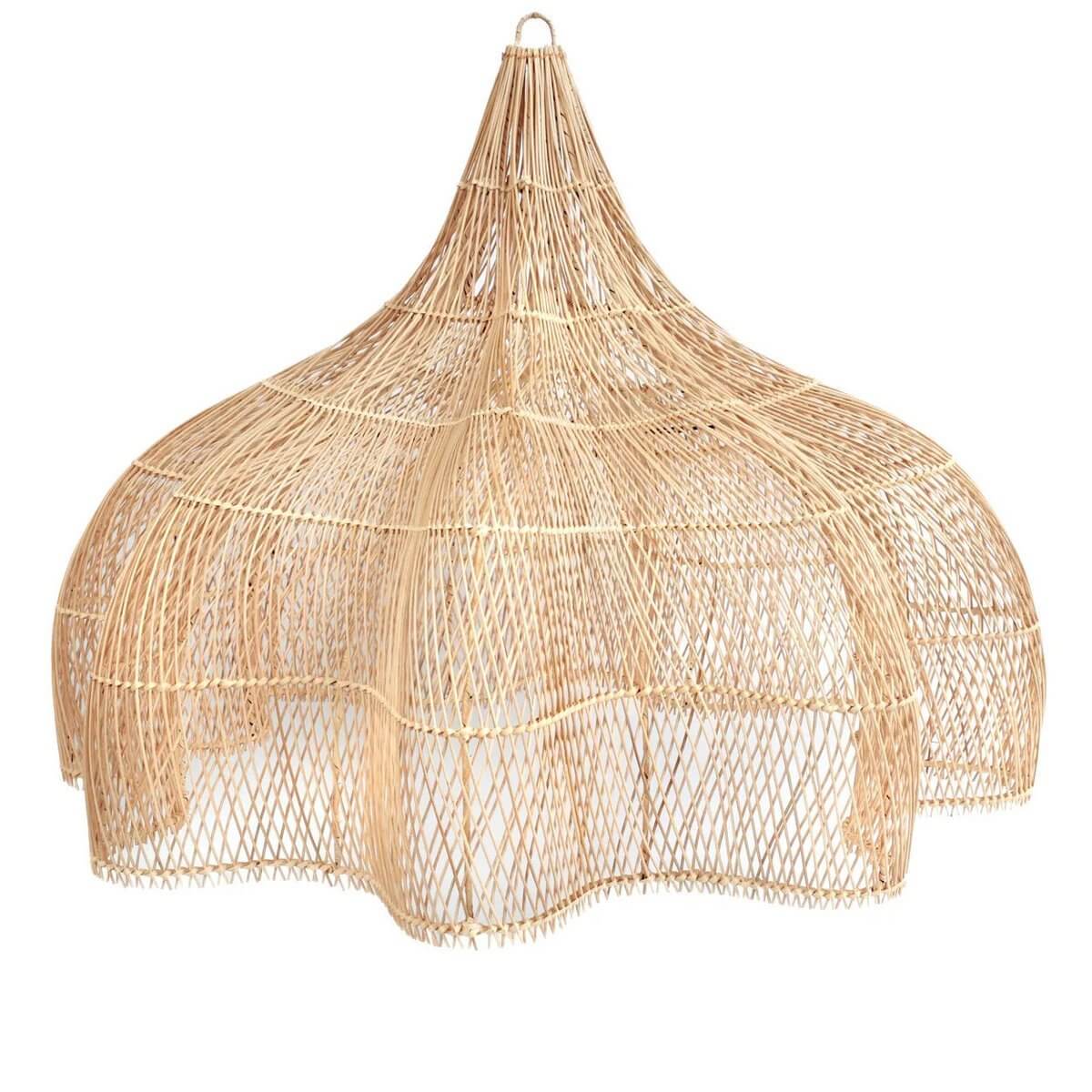 XXL hanglamp gemaakt van natuurlijk materiaal, boho-chique stijl voor binnen- en buitenruimtes, zonder bedrading. Afmetingen: 150x100cm.