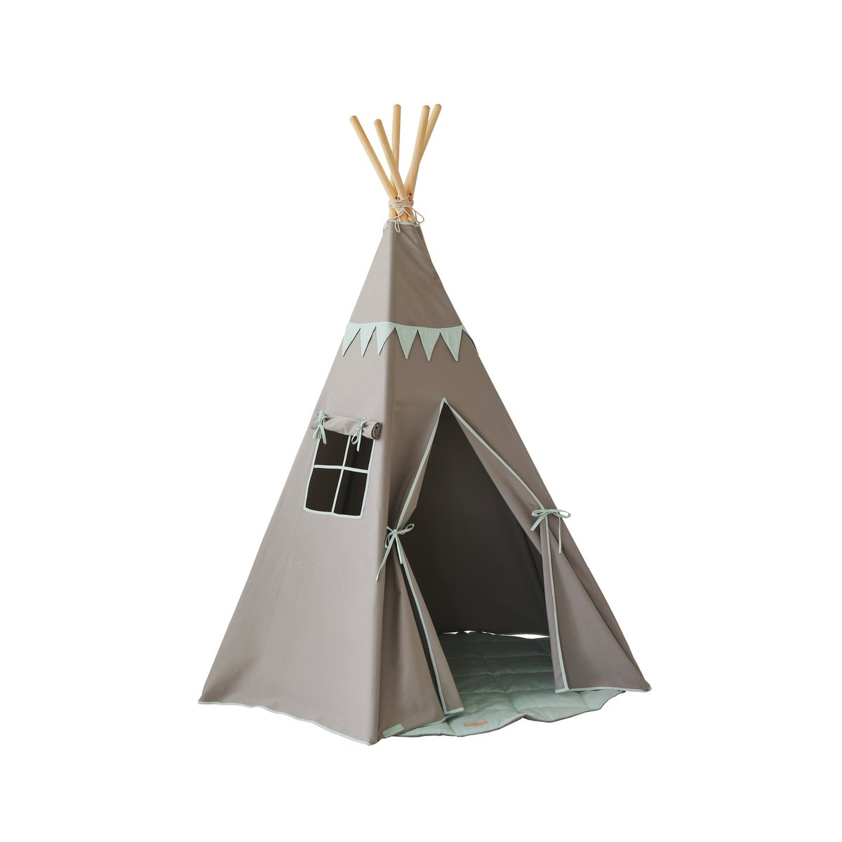 Tipi "Mint Love" met slinger en mattenset-Moi Mili-Ik Hout ervan.