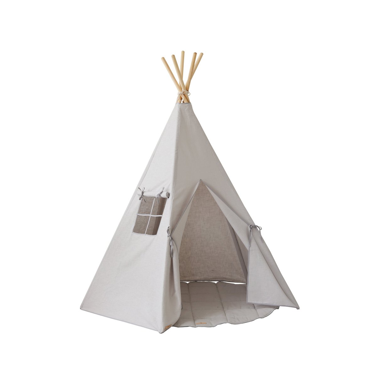 Tipi en mattenset "Duifgrijs"-Moi Mili-Ik Hout ervan.