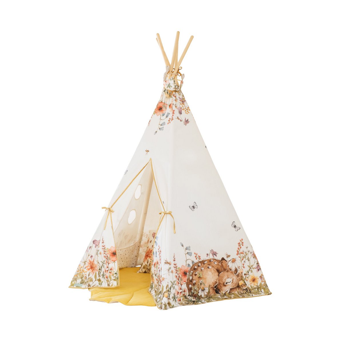 Tipi-tent "Wilde bloemen"-Moi Mili-Ik Hout ervan.