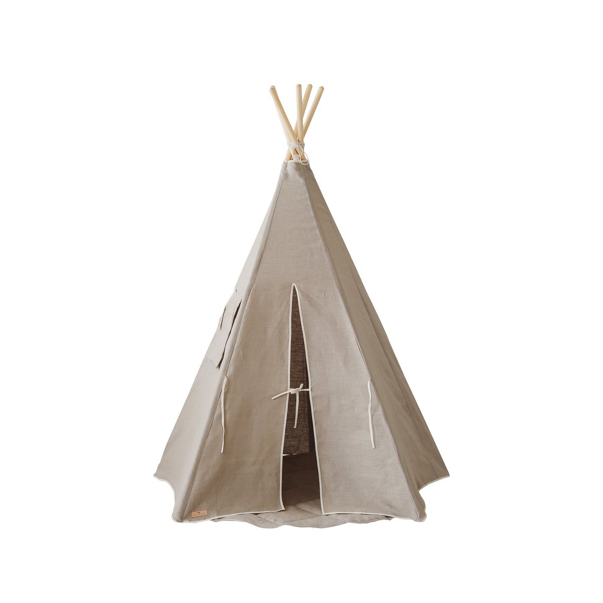 Tipi-tent van natuurlijk linnen-Moi Mili-Ik Hout ervan.