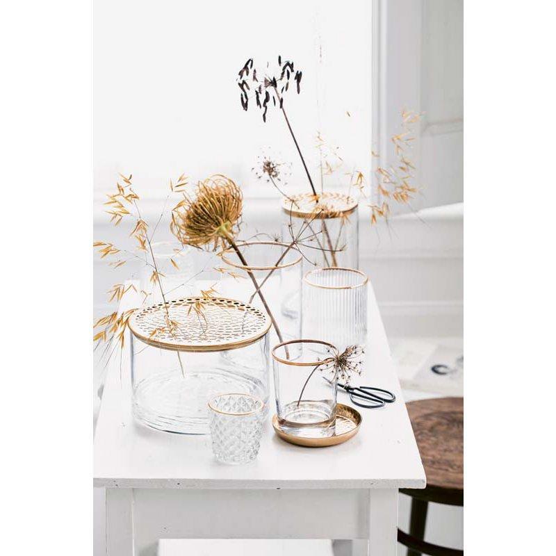 Vase with Metal Lid Gold 12.5x19cm-vtwonen-Ik Hout ervan.