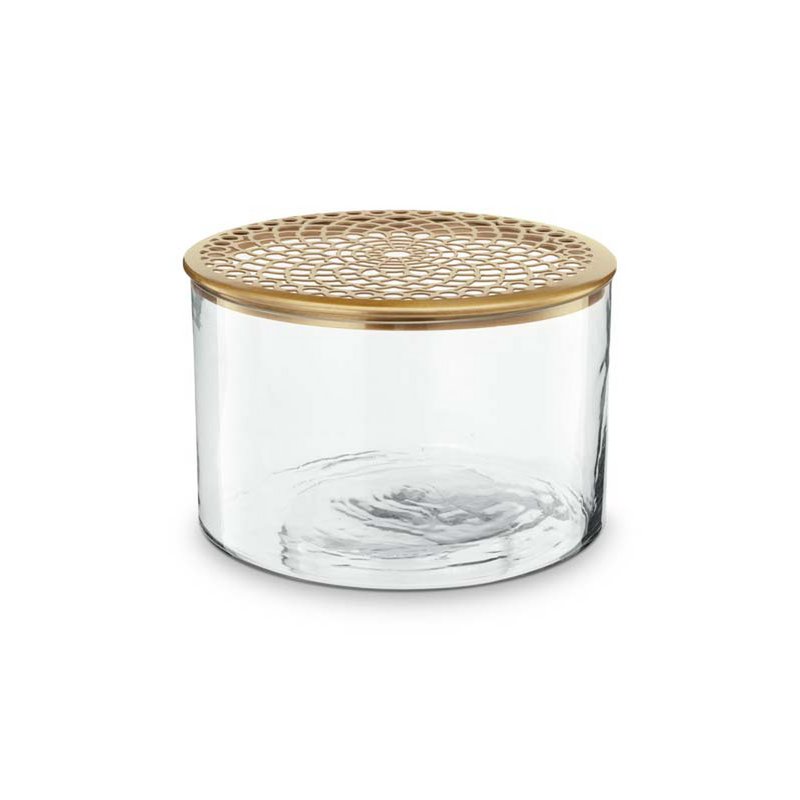 Vase with Metal Lid Gold 20x13cm-vtwonen-Ik Hout ervan.