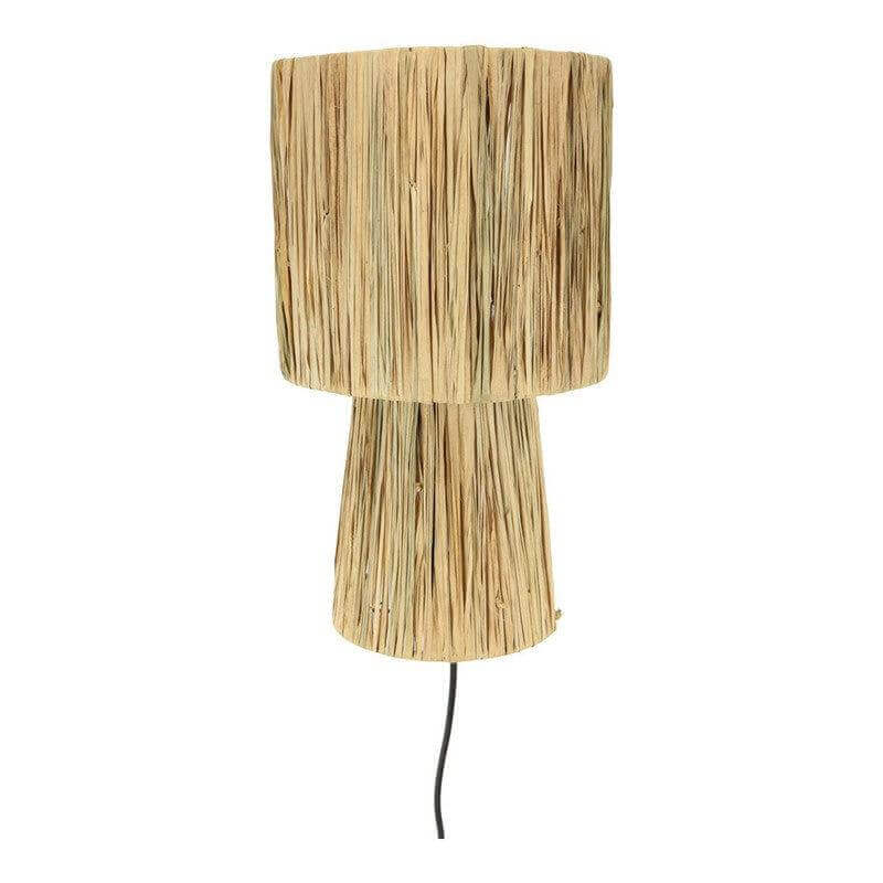 Boho Wandlamp van Henneptouw met Rotan Kap - Natuurlijke Wandverlichti