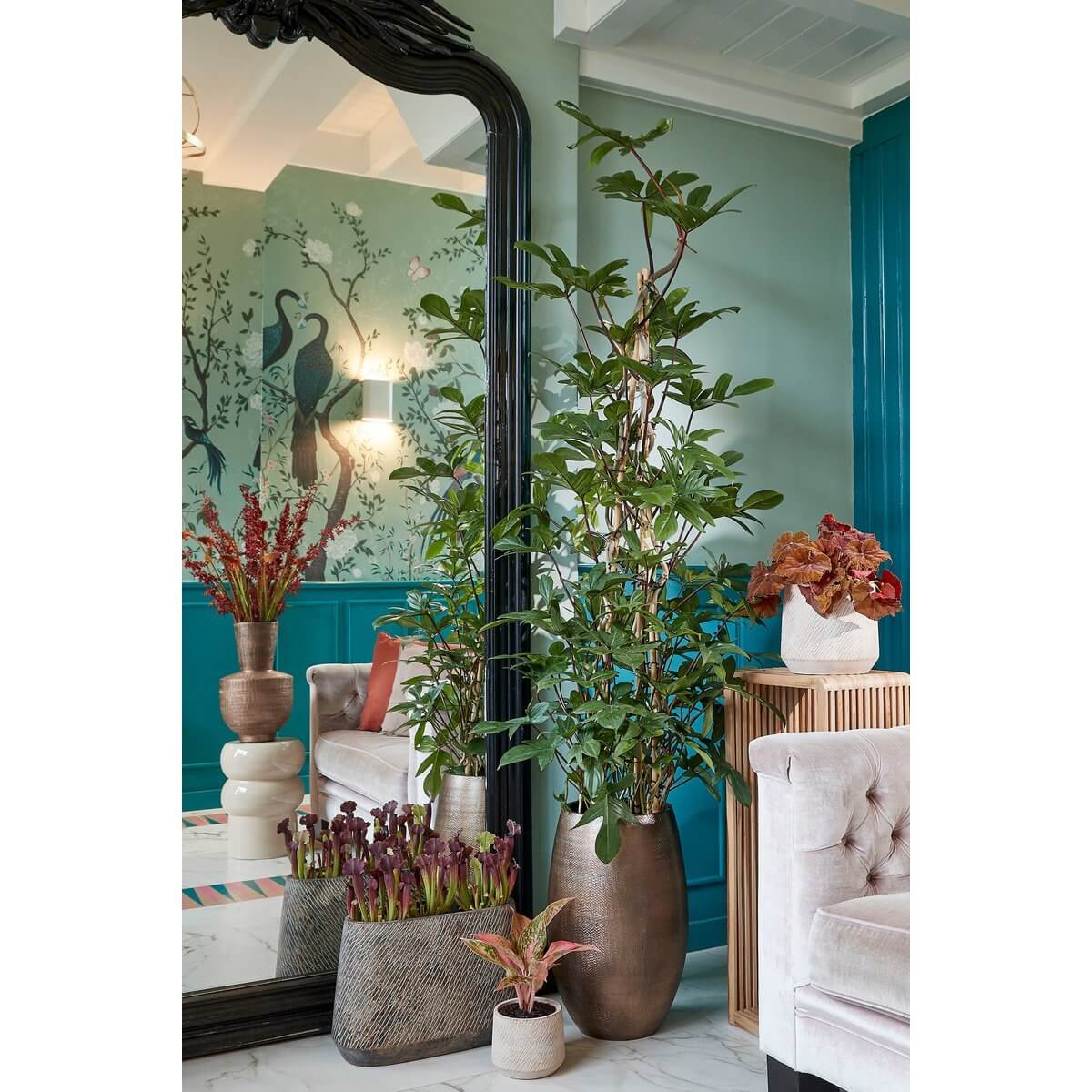 Yonker Plantentafel - Set van 2 - L35 x B25 x H80 cm - Gerecycled Hout - Bruin-Mica Decorations-Ik Hout ervan.