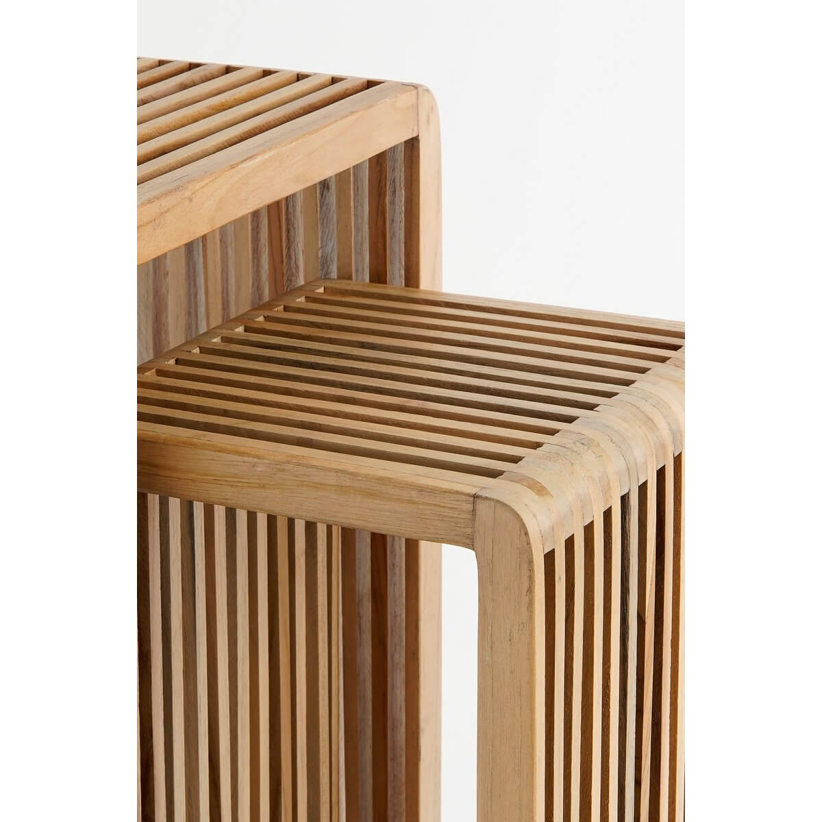 Yonker Plantentafel - Set van 2 - L35 x B25 x H80 cm - Gerecycled Hout - Bruin-Mica Decorations-Ik Hout ervan.