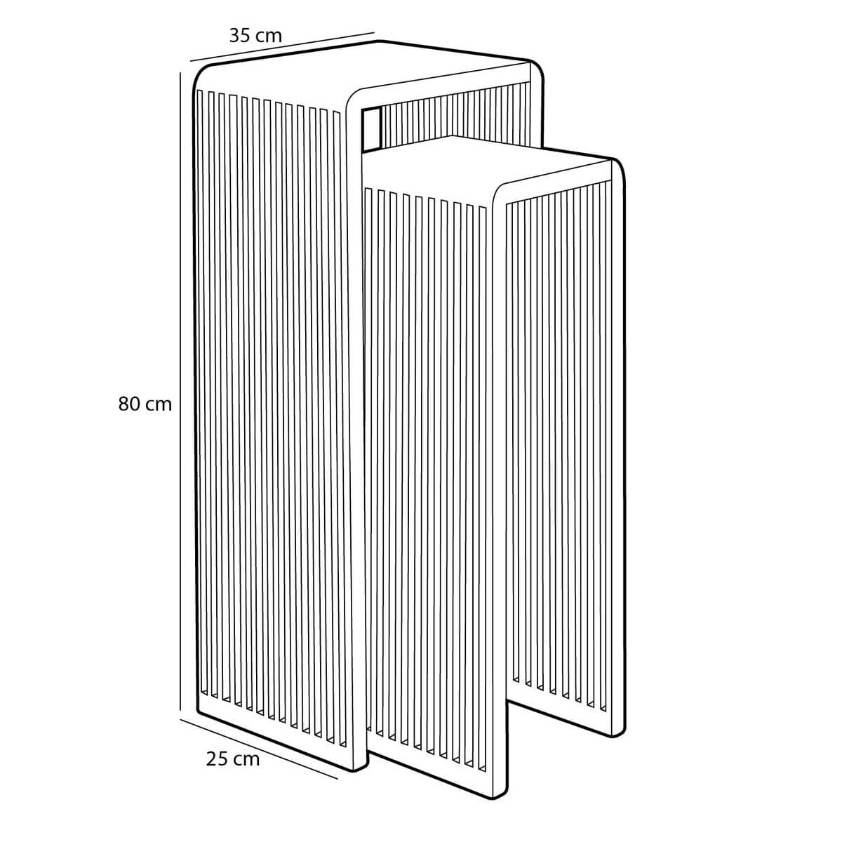 Yonker Plantentafel - Set van 2 - L35 x B25 x H80 cm - Gerecycled Hout - Bruin-Mica Decorations-Ik Hout ervan.