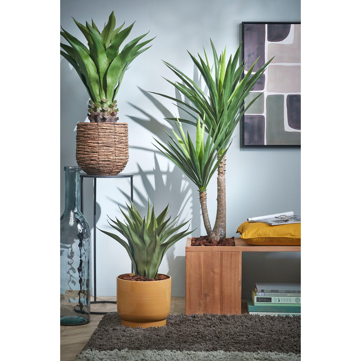 Yucca Kunstplant - H120 x Ø60 cm - Groen-Mica Decorations-Ik Hout ervan.