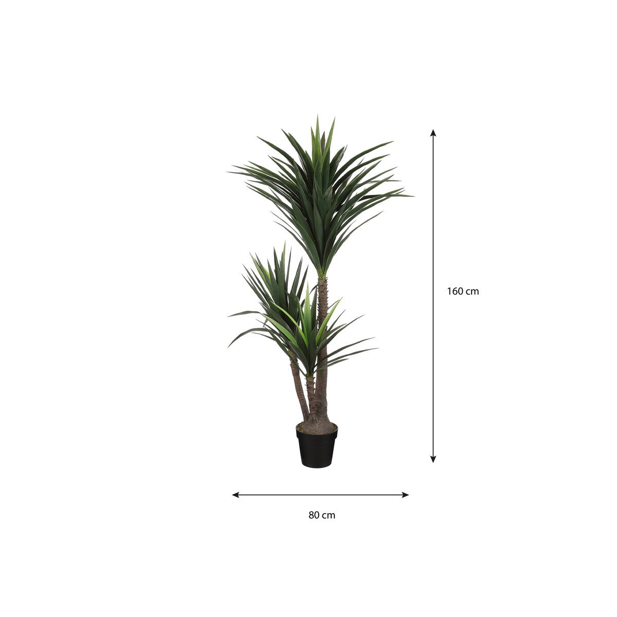 Yucca Kunstplant - H160 x Ø80 cm - Groen-Mica Decorations-Ik Hout ervan.