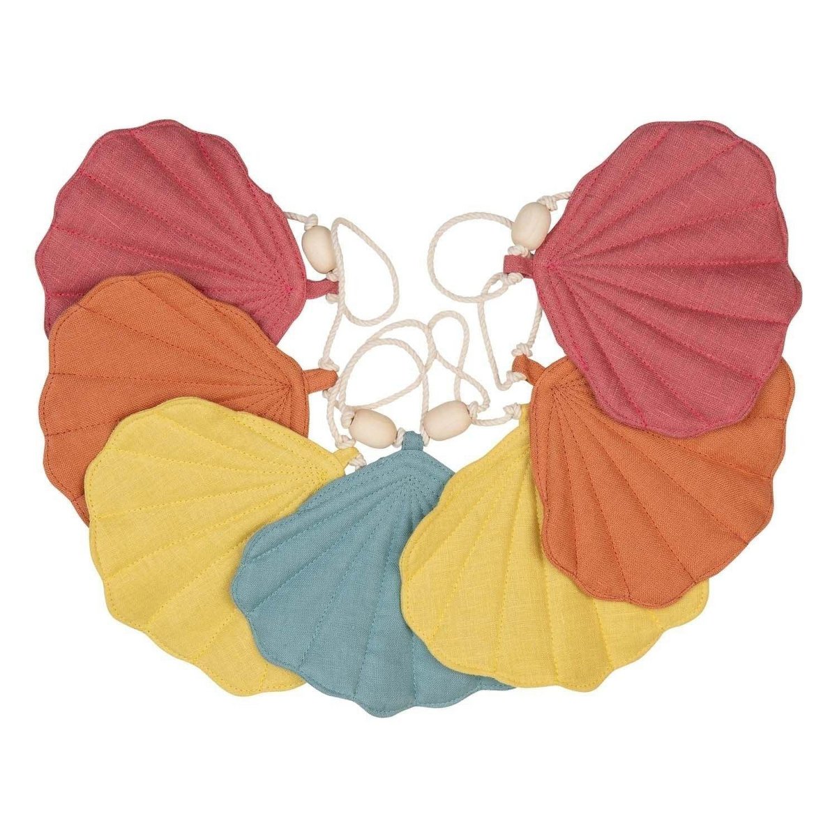 "Zonsondergang" Linnen Garland met Schelpen