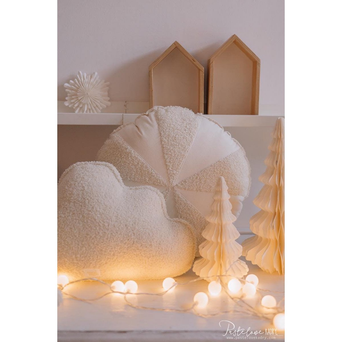 Fluffy Boucle Wolkenkussen "Witte teddy"