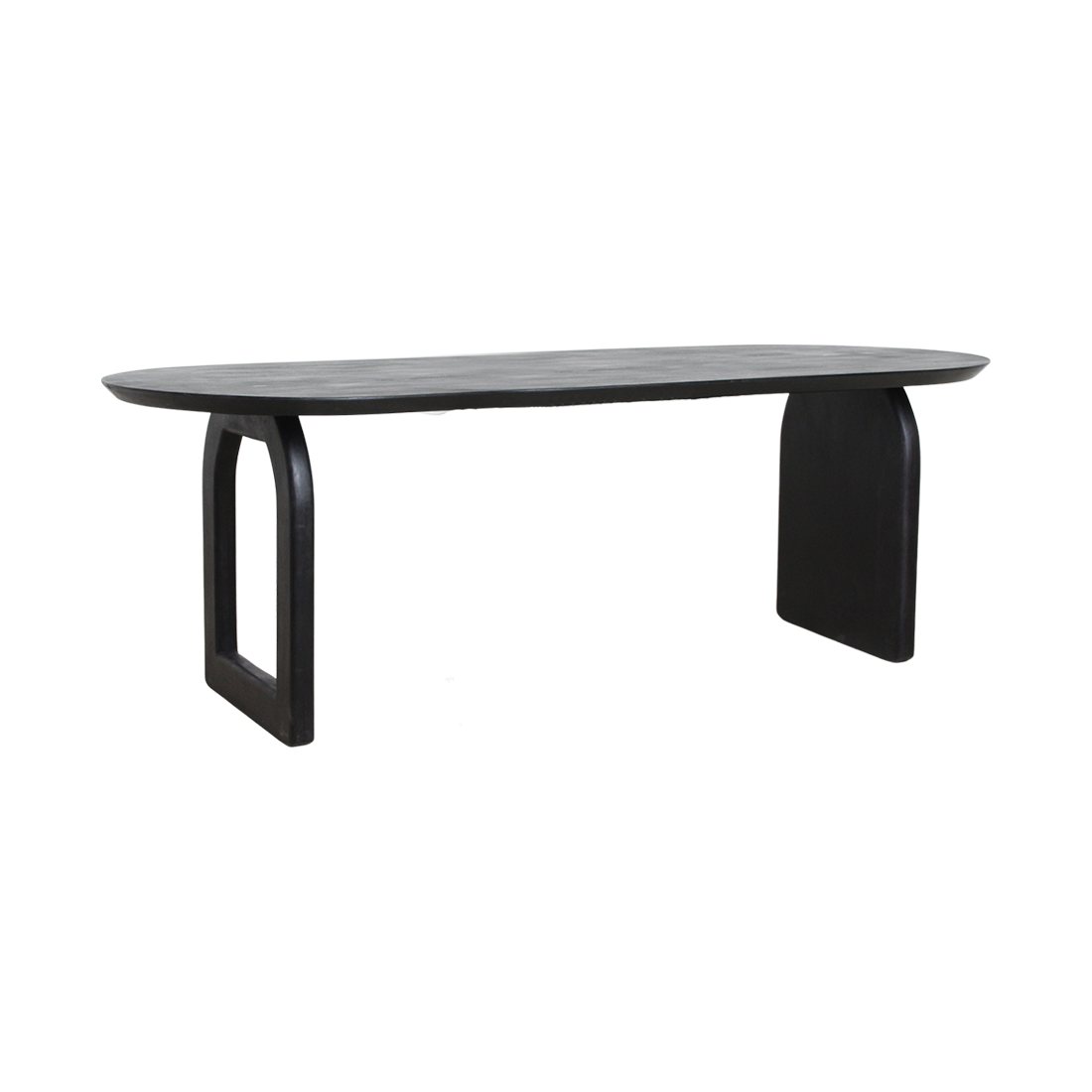 Bullnose eettafel zwart mix onderstel