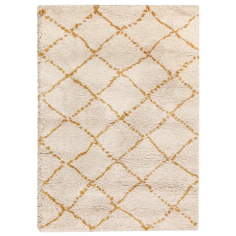 Casablanca Curry vloerkleed met Berber-motieven, ultrazacht en elegant, 200x290 polypropyleen, voor stijlvolle decoratie.