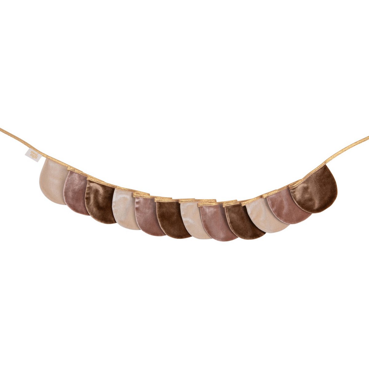 Fluwelen slinger ‘Beige Parel’ met halve manen