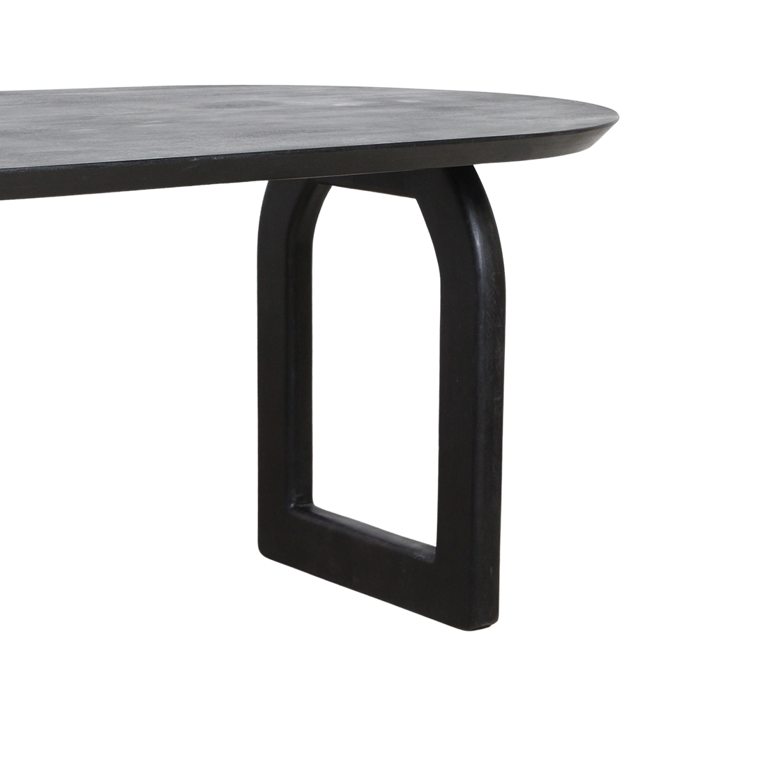 Bullnose eettafel zwart mix onderstel