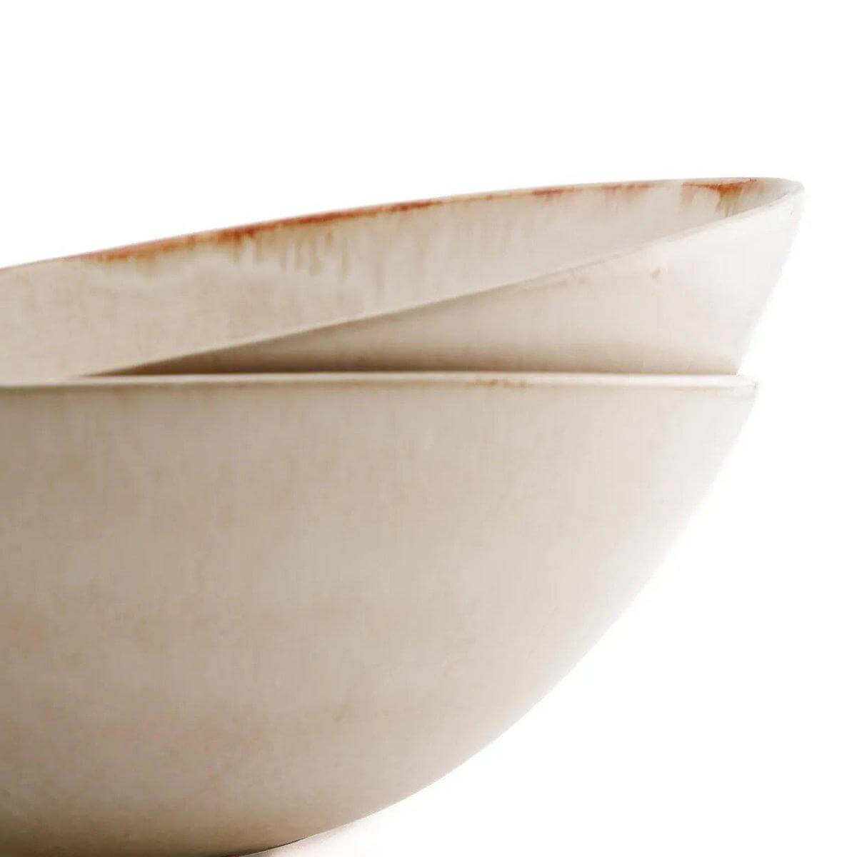 Witte Cascais serveerschaal met gouden rand, duurzaam en chipbestendig servies, ideaal voor elk diner en gelegenheid.