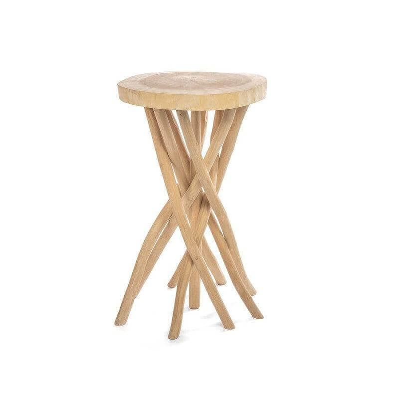De Gili bartafel met teak houten takken, ideaal voor een tropische sfeer in huis, als in een high-end strandbar.