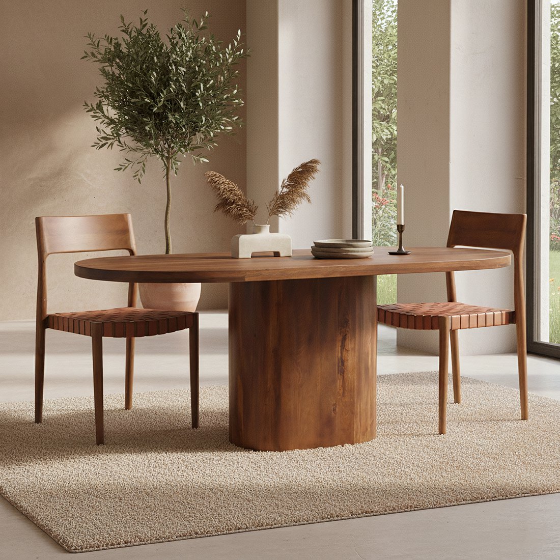 Bullnose langwerpige eettafel 180, 200 of 240 cm