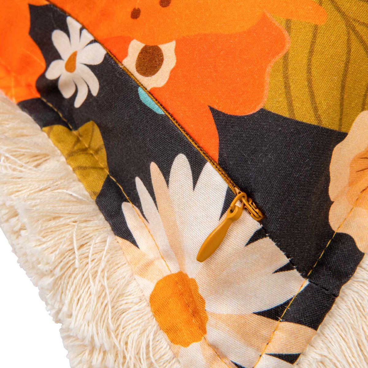 Bolster met franje "Picknick met Bloemen"