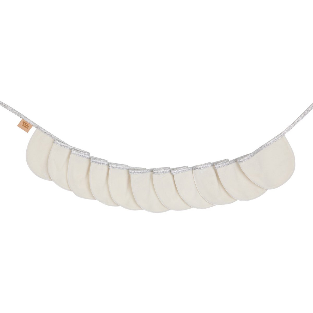 Fluwelen slinger "White Pearl" met halve maantjes