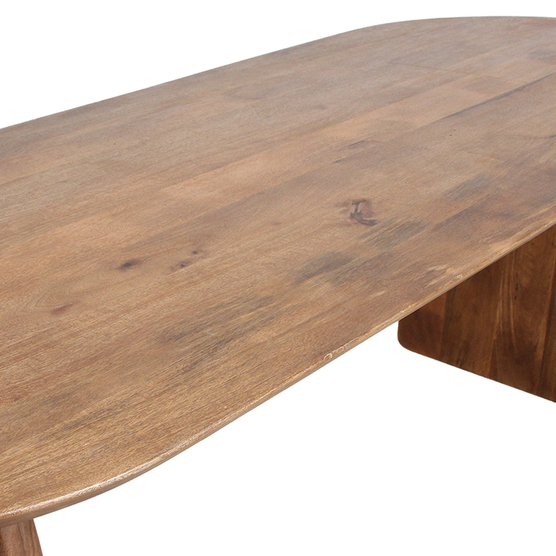 Bullnose eettafel bruin open onderstel
