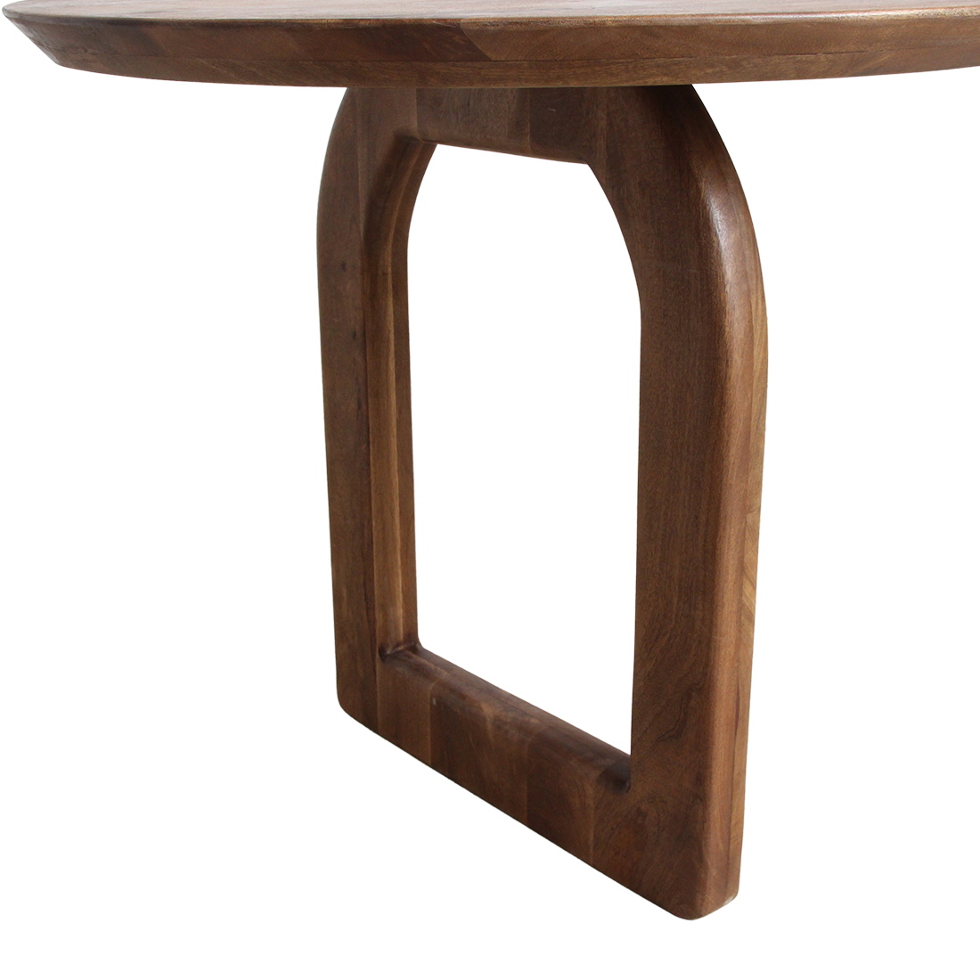 Bullnose eettafel bruin mix onderstel