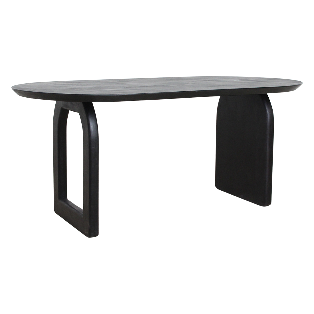 Bullnose eettafel zwart mix onderstel