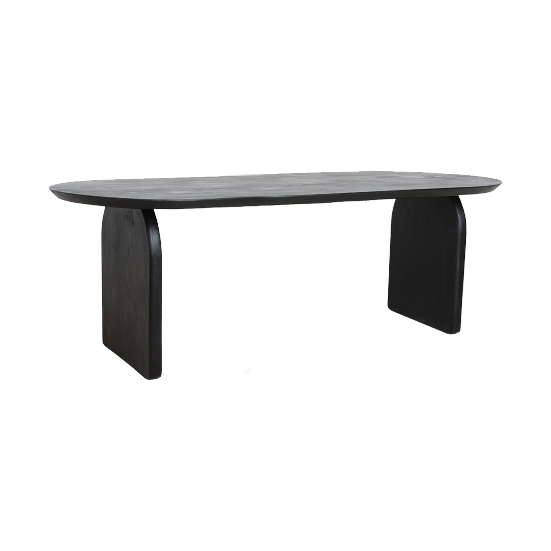 Bullnose eettafel zwart gesloten onderstel