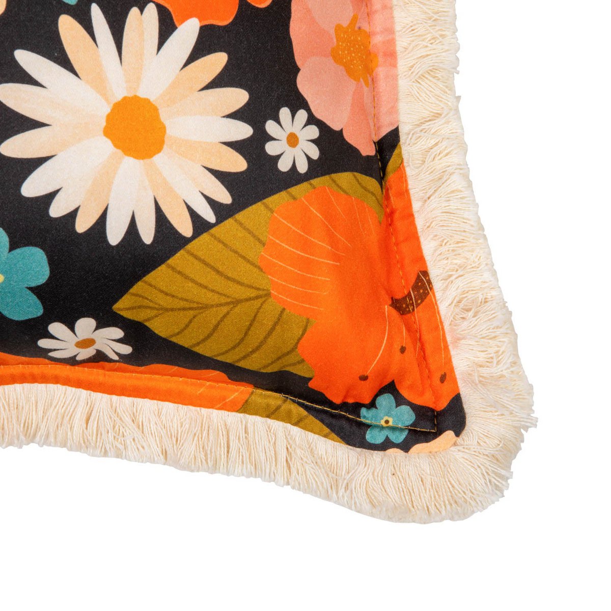 Bolster met franje "Picknick met Bloemen"