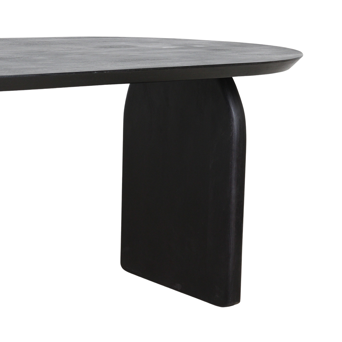 Bullnose eettafel zwart mix onderstel