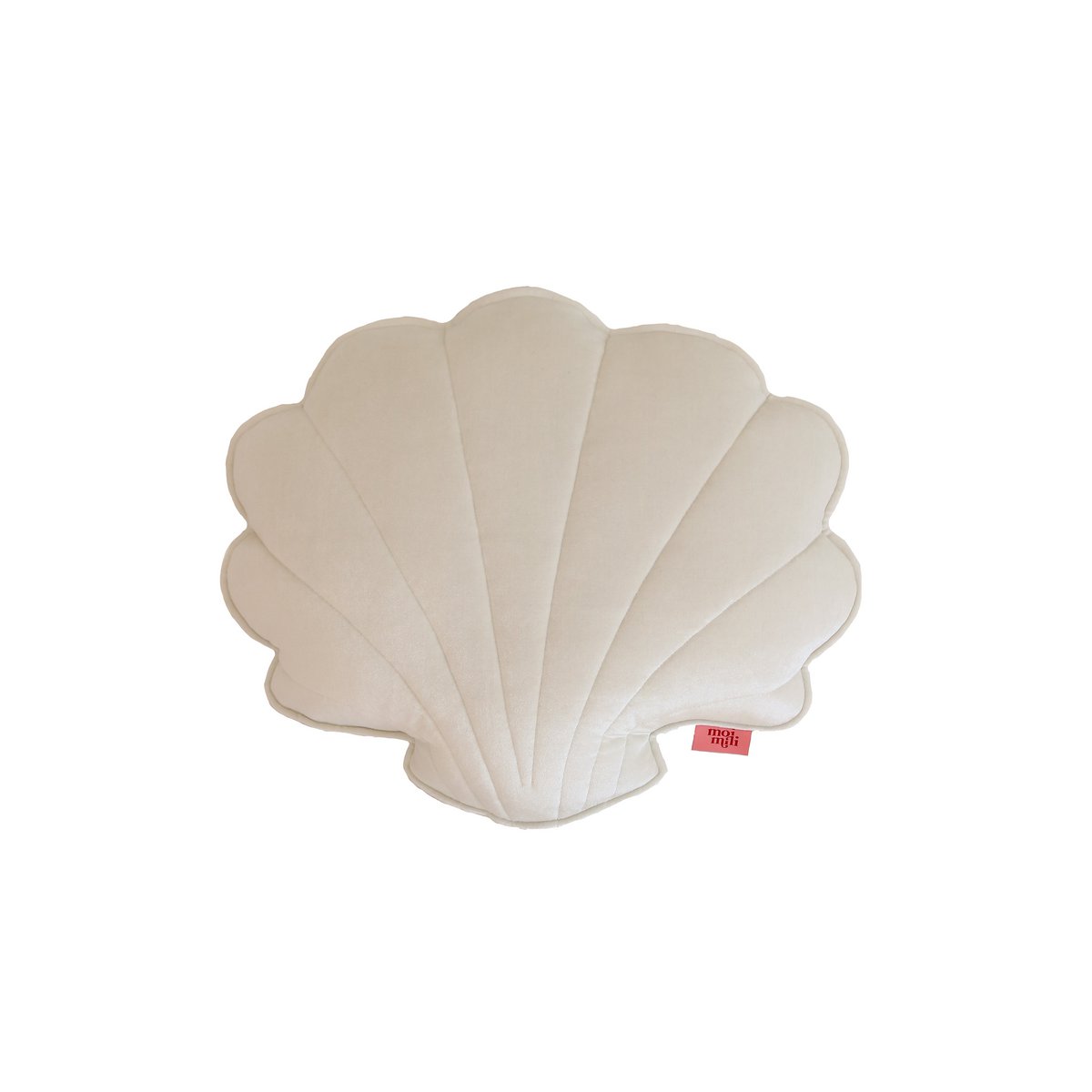 Fluwelen schelpkussen 'White Pearl'