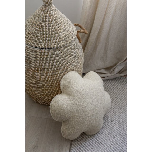 Pluizig bouclé teddybloemkussen