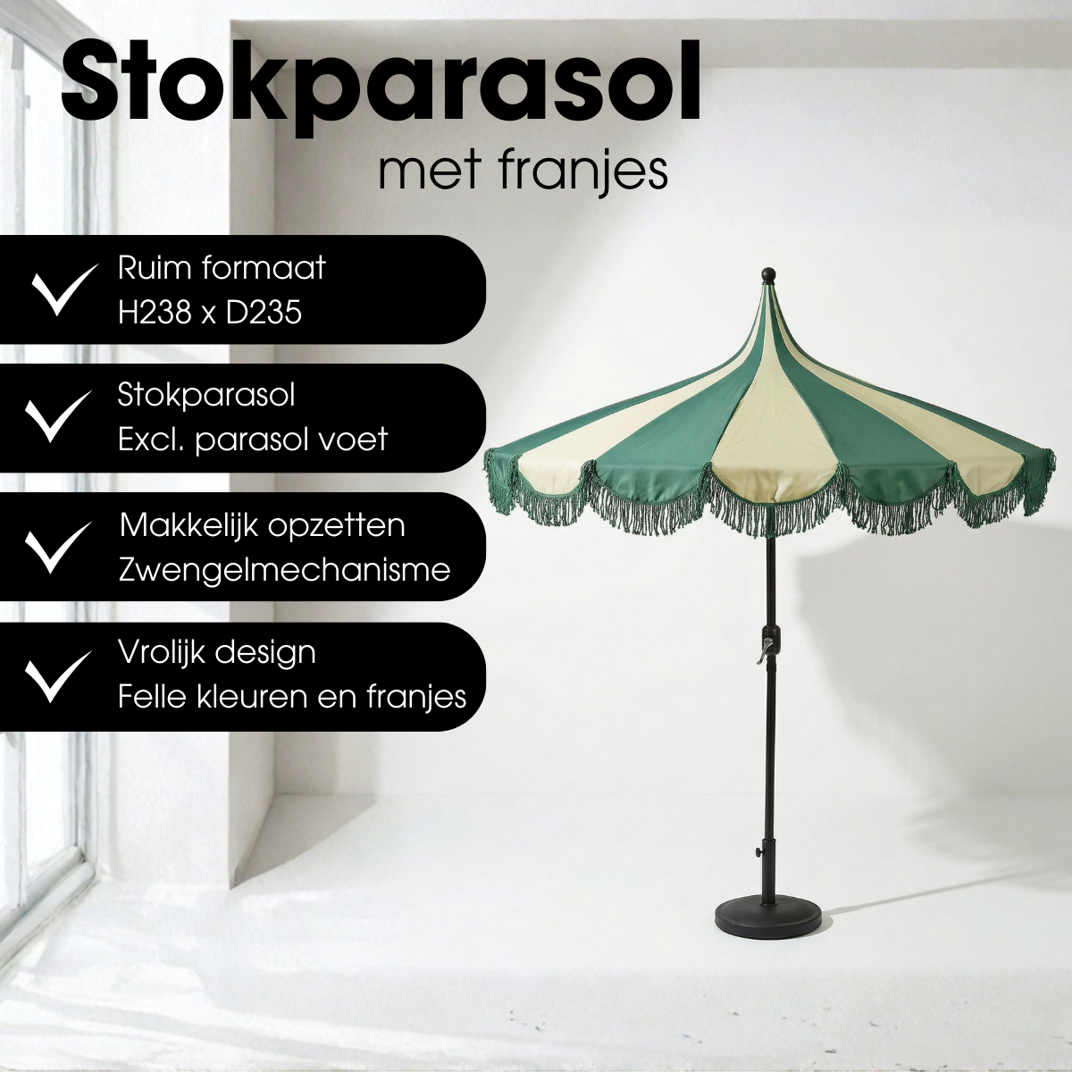 Parasol Kim Donkergroen