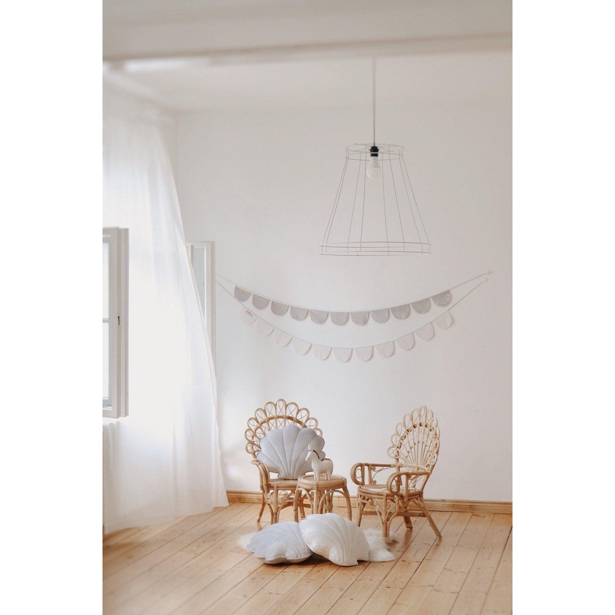 Fluwelen schelpkussen 'White Pearl'