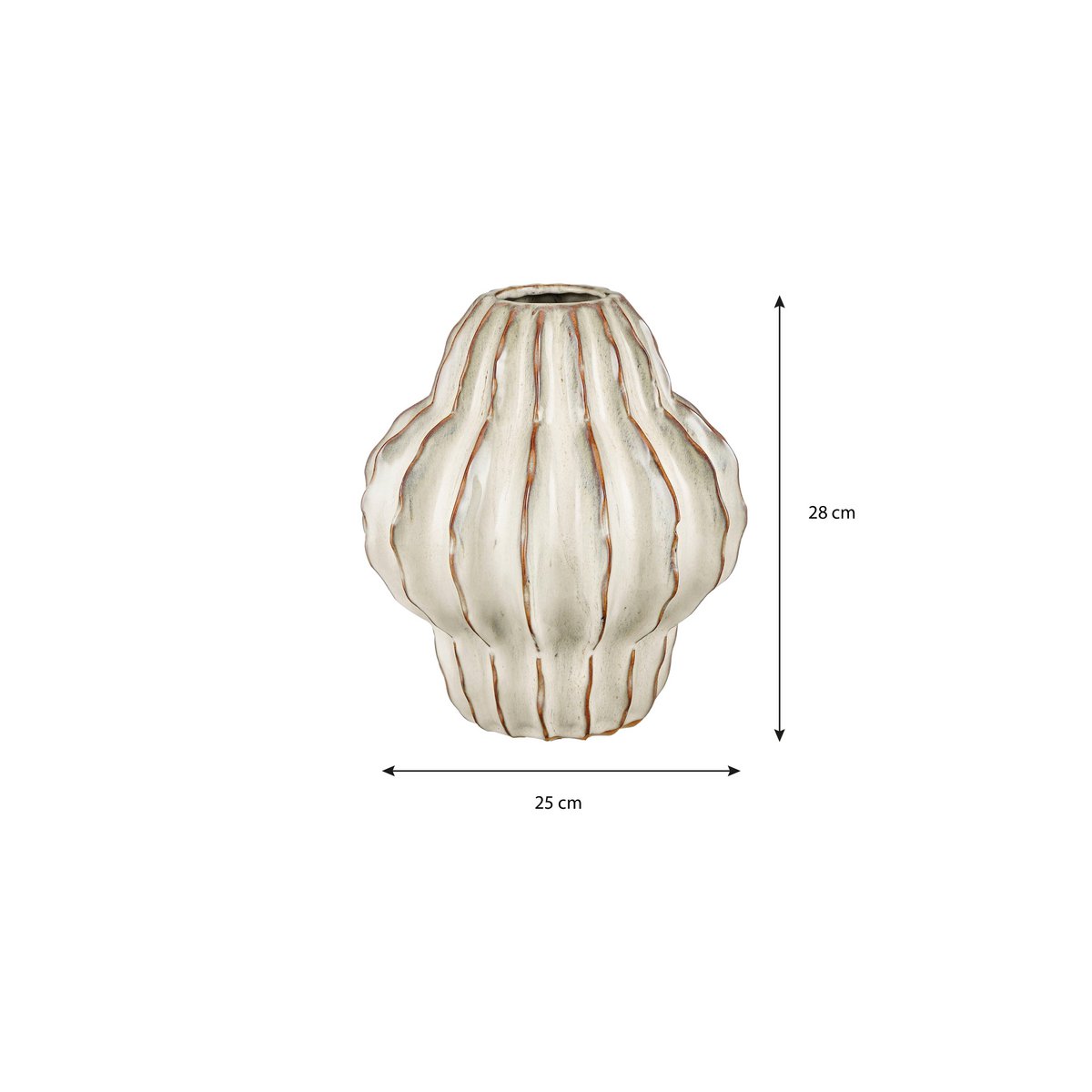 Altea Vaas - H28 x Ø25 cm - Keramiek - Off White-vazen-Mica Decorations-Ik Hout ervan.