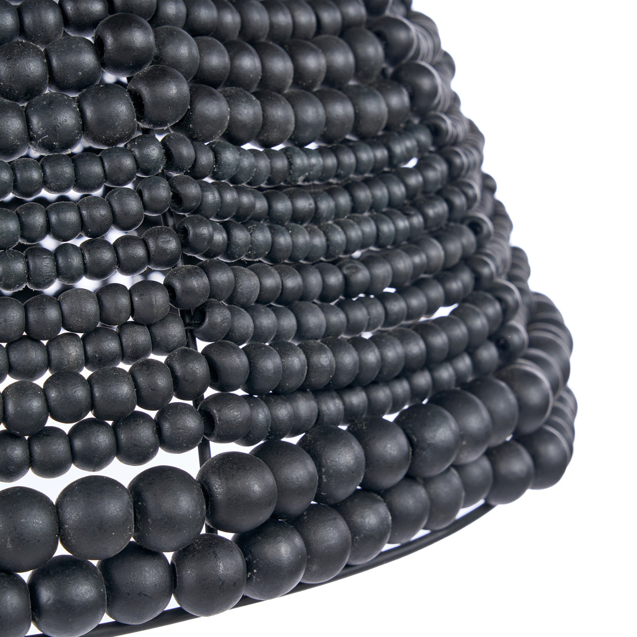 De houten kralenkoepelhanger - zwart