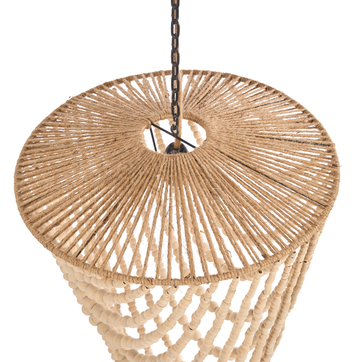 Kroonluchter van houten kralen Kralen 47 cm