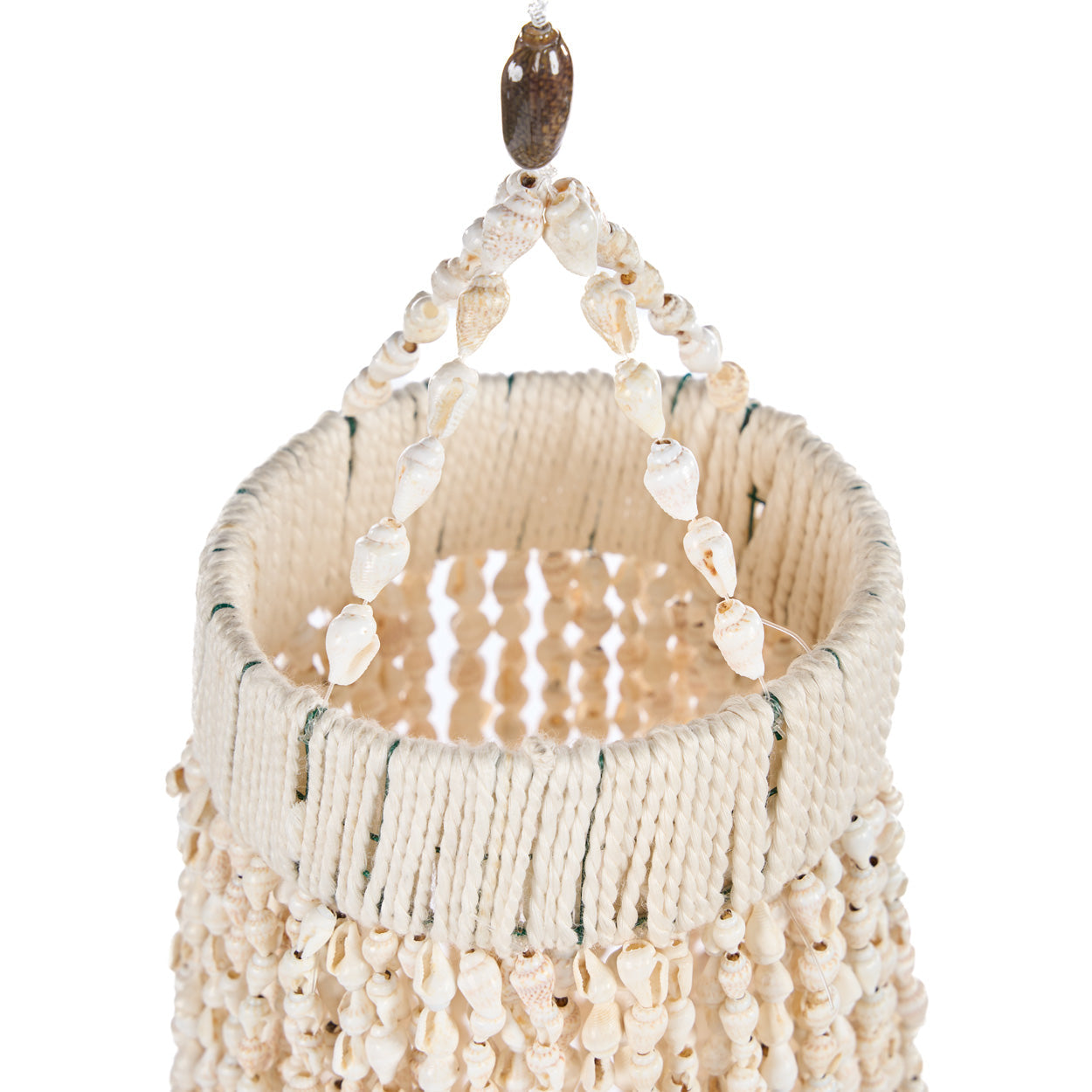 Schelpenkroonluchter Oceaan Toren naturel 40 cm detail