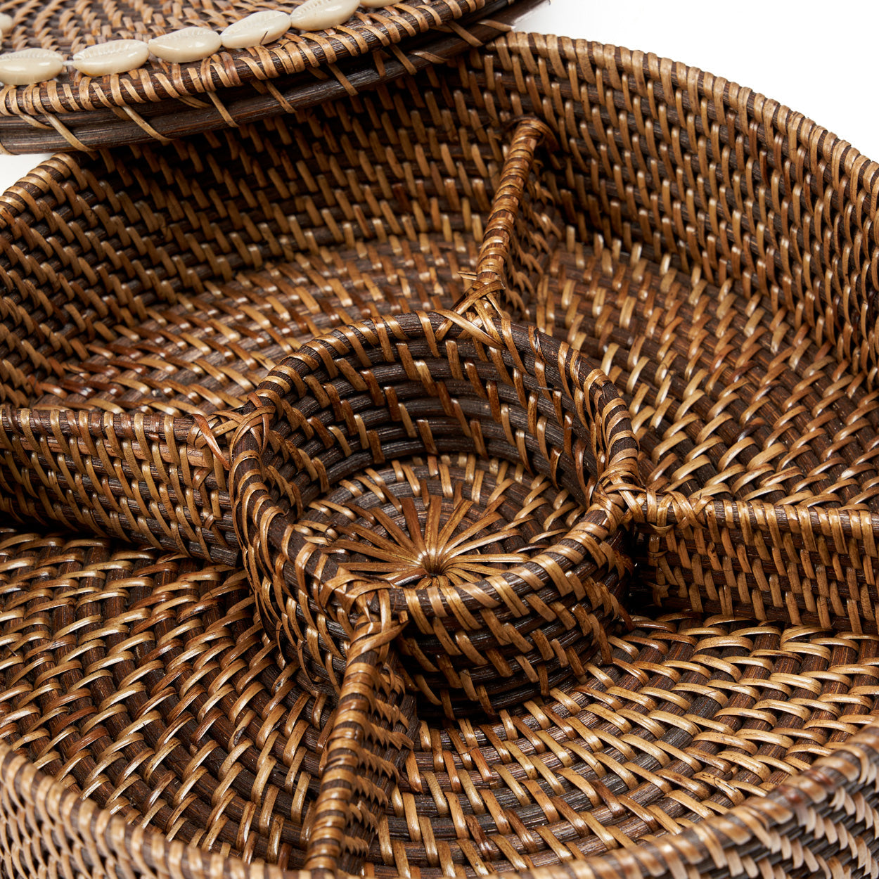 Rotan organizer met vakken naturel bruin 30 cm