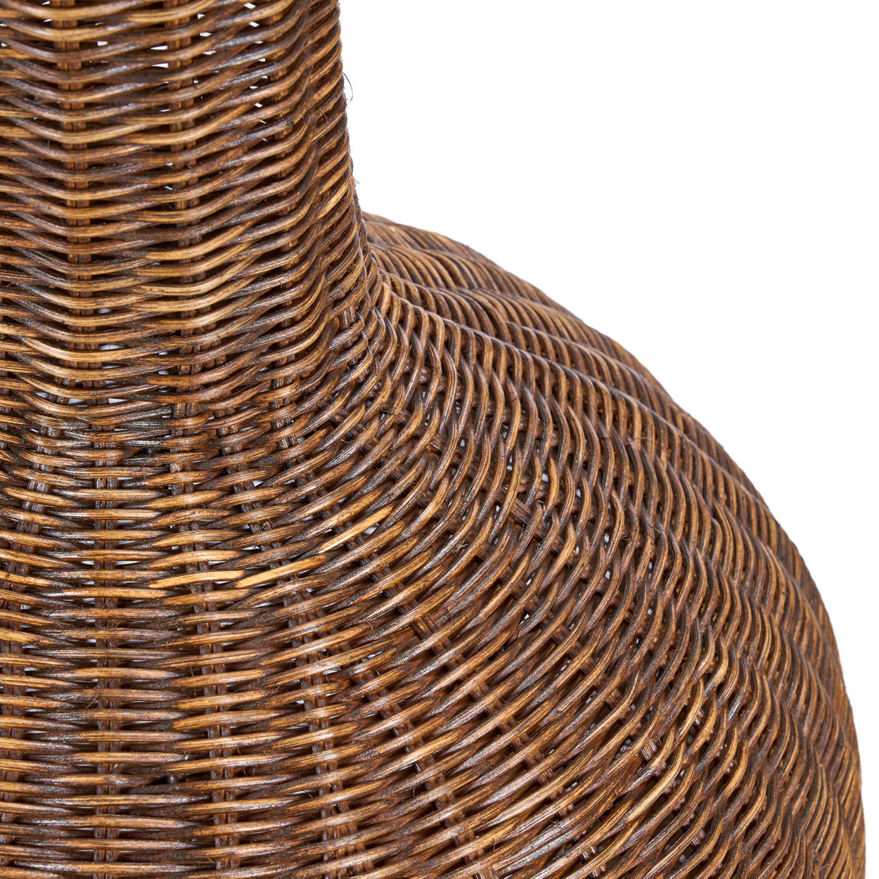 Detail van het materiaal van rotan hanglamp amphora 50 cm