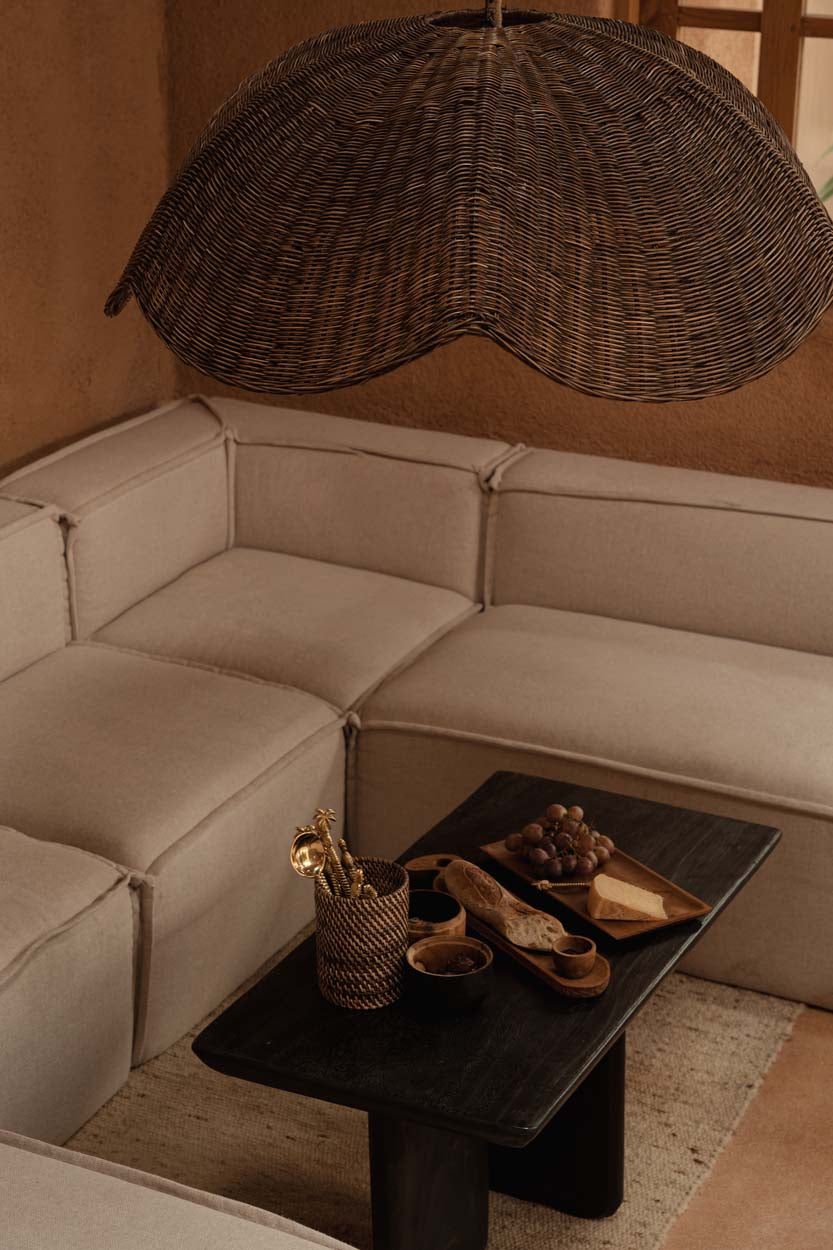 Rotan hanglamp Wave 103 cm