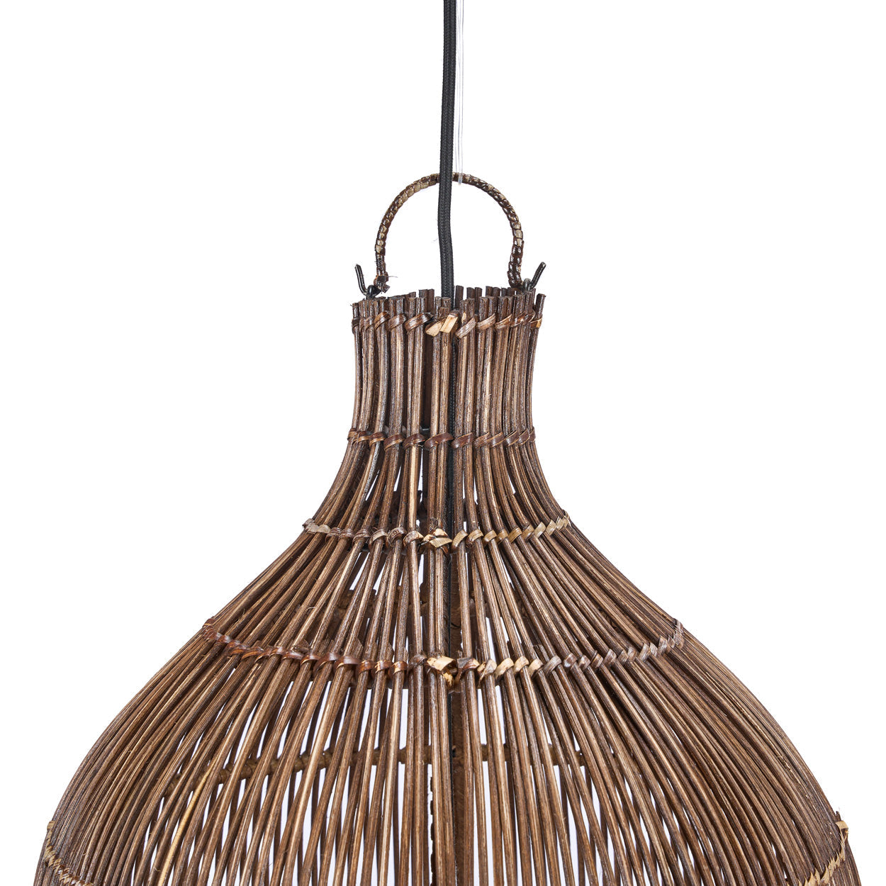 Bovenaanzicht van rotan hanglamp oasis 35 cm