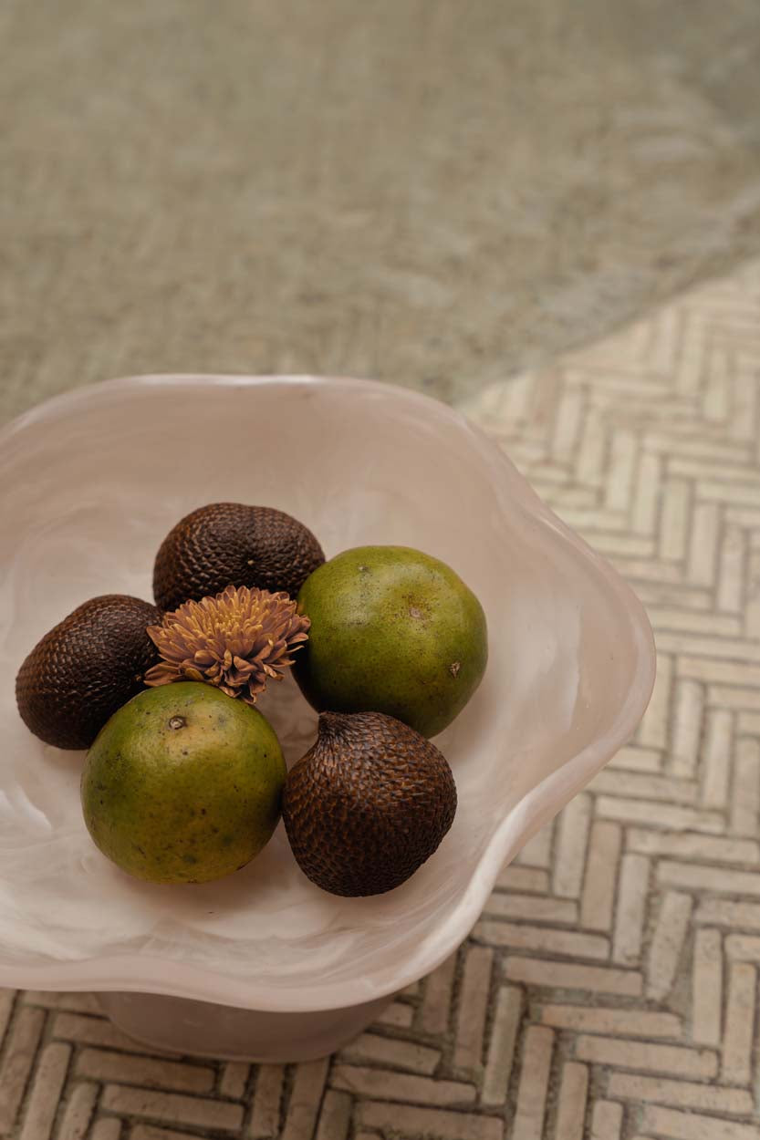 De hars biologische fruitkraam - roze wit