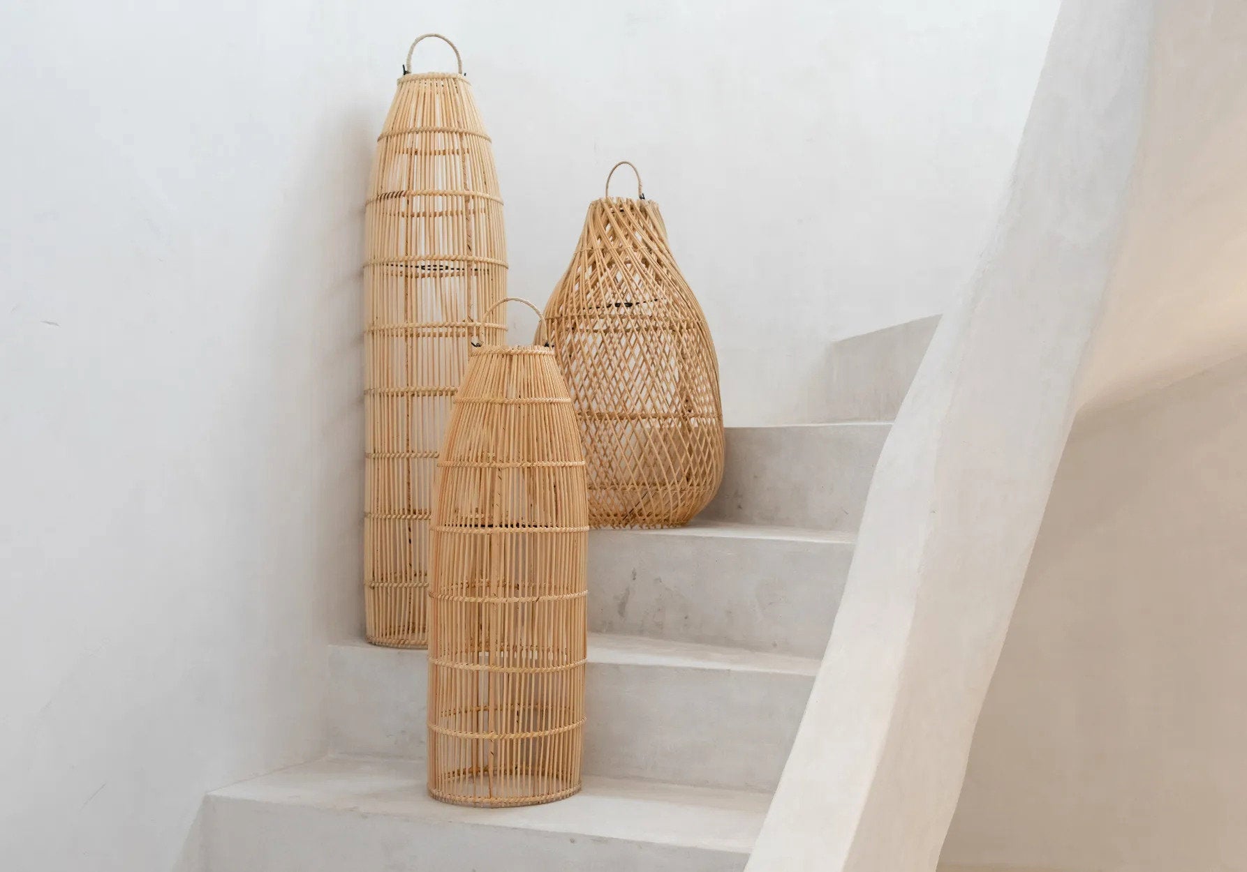 Rotan hanglamp The Fish Trap 22 cm detail
