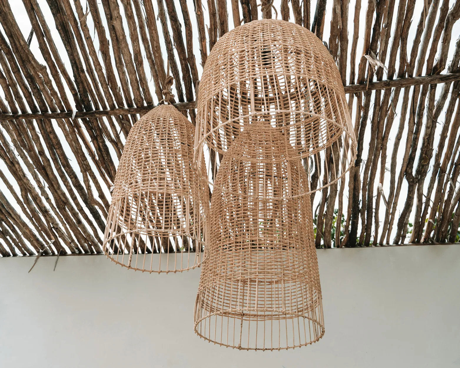 Rotan hanglamp Elba 30 cm detail