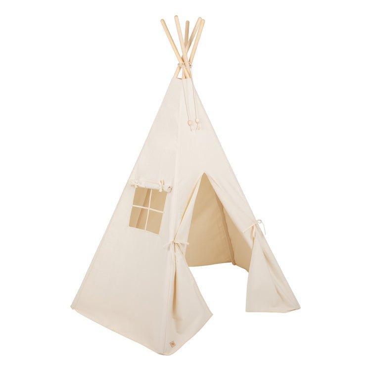 "Beige" Tipi-tent-Moi Mili-Ik Hout ervan.