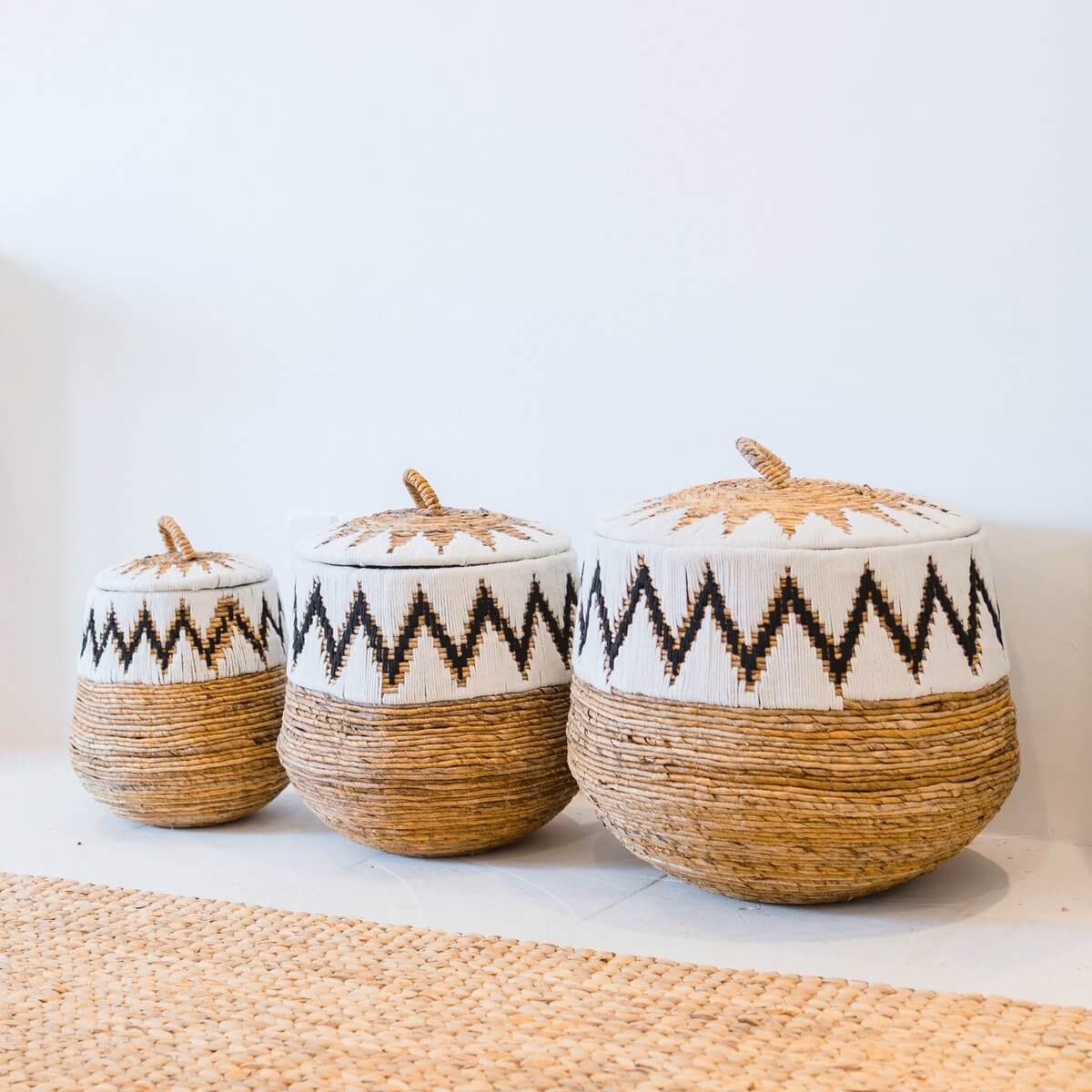 Boho Wasmand PALEM Rond (3 maten Ø33/43/55cm)