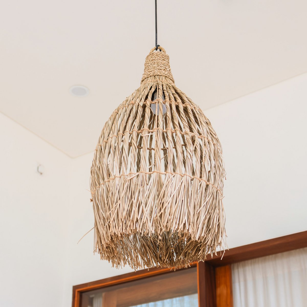 Boho lampenkap LAMPUNG (Ø 40 cm)-Hanglampen-Soeji-Ik Hout ervan.