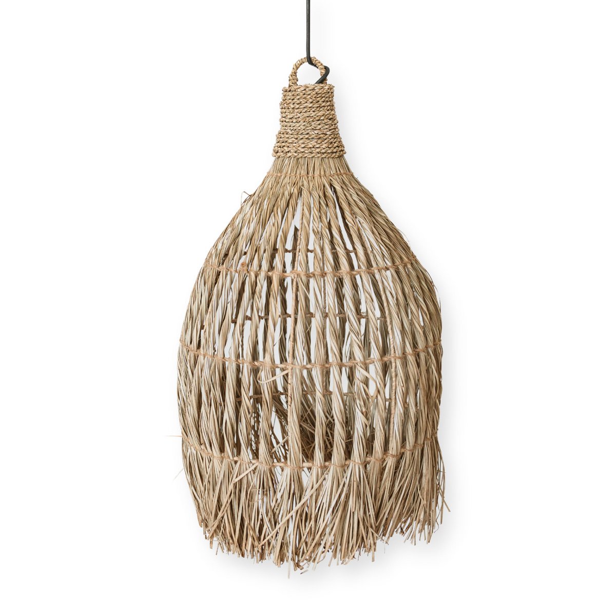 Boho lampenkap LAMPUNG (Ø 40 cm)-Hanglampen-Soeji-Ik Hout ervan.